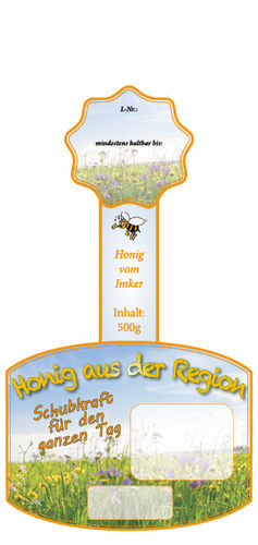 Honigglas- Rollen-Etikett 500g regional
