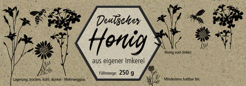Honigglas- Etikett 250g