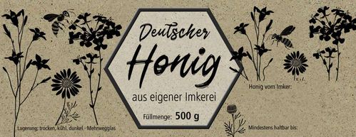 Honigglas- Etikett 500g