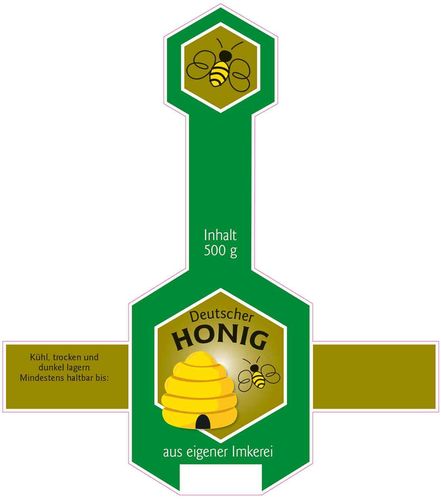 Honigglas-Stegetikett grün 500g